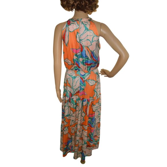Tahari ASL Maxi Sleeveless Floral Sundress Dress Women Size Small Boho Resortwea - Picture 4 of 8